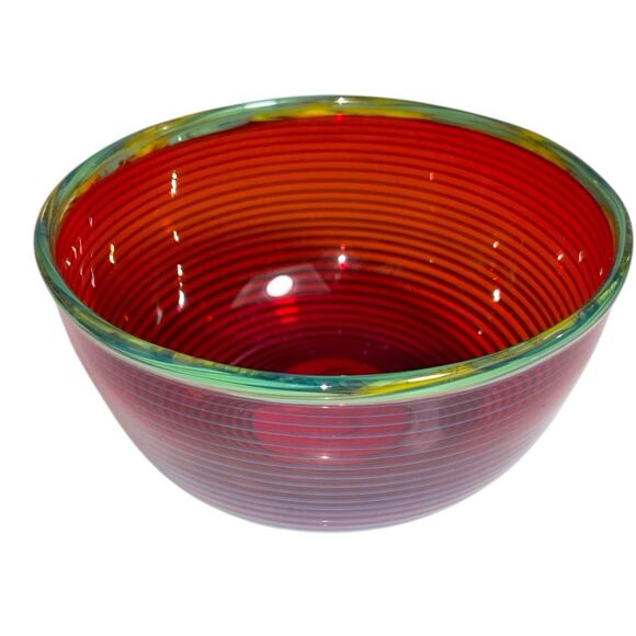 Stunning PETER SECREST Signed Art Glass Bowl - Picture 2 of 6